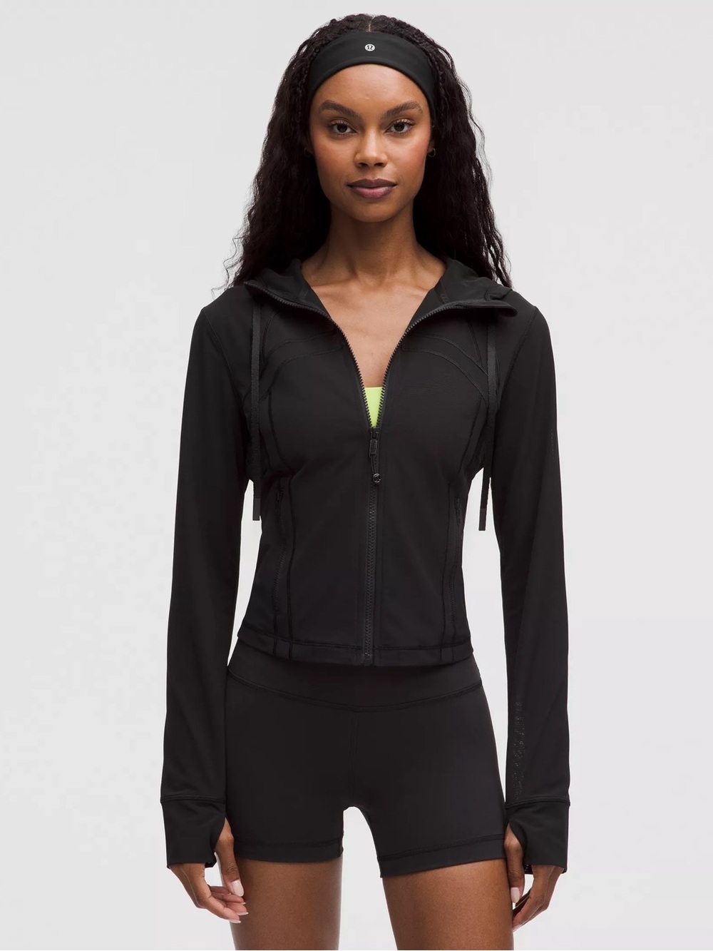 NWOT Lululemon Define Cropped Hooded Jacket Mesh Vent Nulu – Black – Size 10 - Picture 2 of 10